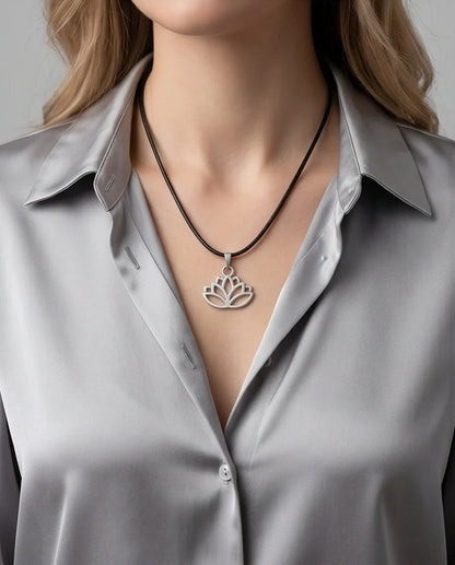 The Pure Spirit: Half-Bloom Minimalist Lotus Pendant Necklace