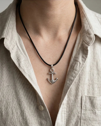 The Sunken Bloom: Vintage Anchor & Sunflower Pendant Necklace