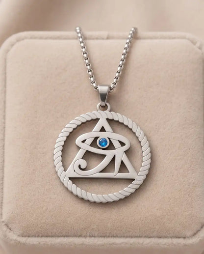 Mystic Eye Pyramid Rope Ring Pendant Box Chain