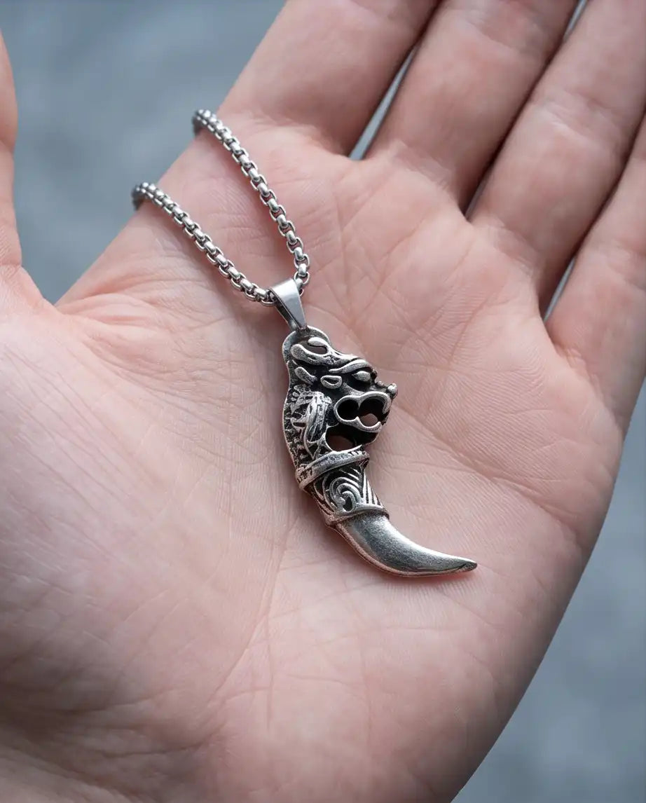 Mythical Dragon Tooth Pendant Box Chain