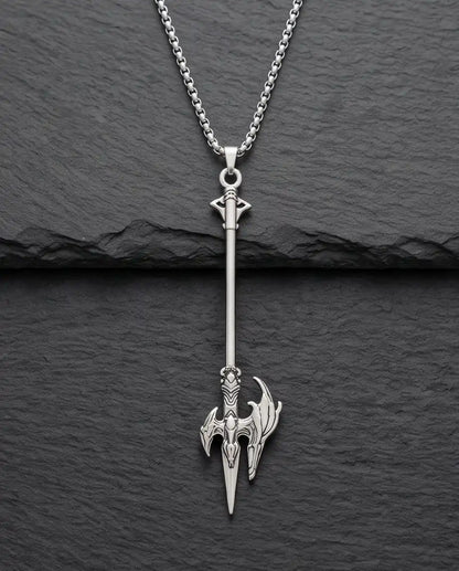 Winged Halberd Spear Necklace