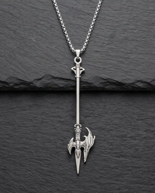Winged Halberd Spear Necklace