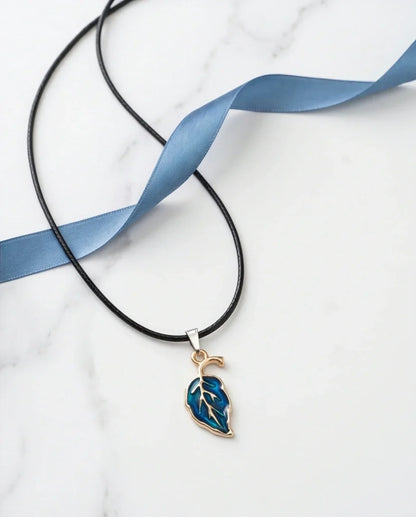 Cyan Leaf Botanical Pendant
