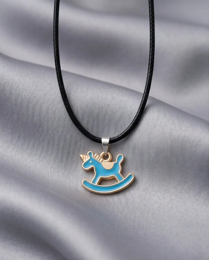 Gold and Turquoise Rocking Unicorn Necklace
