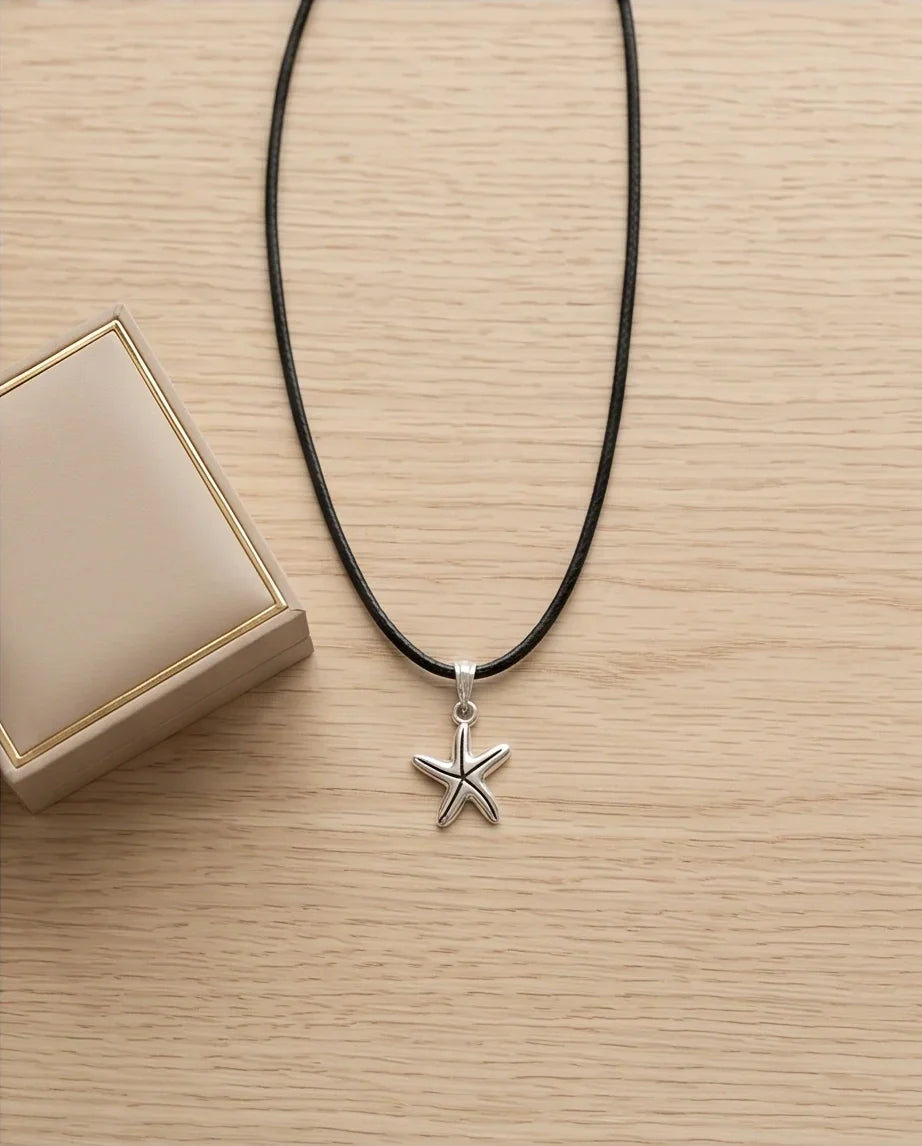 Silver Starfish Pendant Necklace
