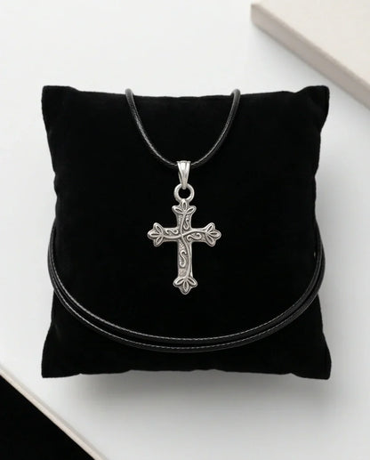 Silver Ornate Filigree Cross Necklace