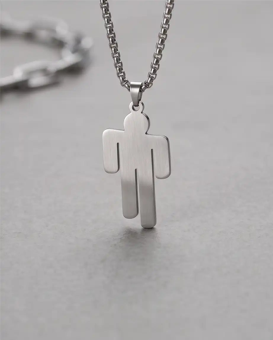 Blohsh Figure Silver Box Chain Necklace