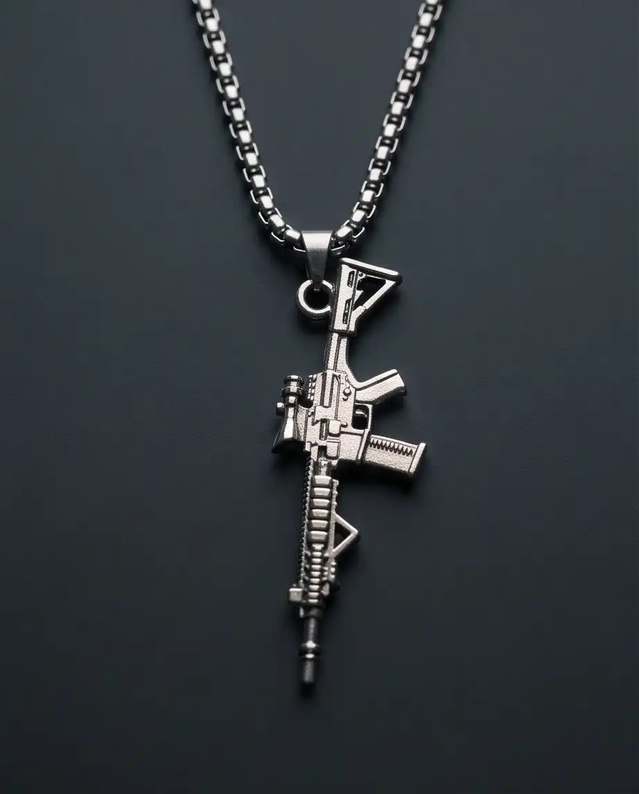 Scope-Mounted Tactical Rifle Weapon Pendant Box Chain
