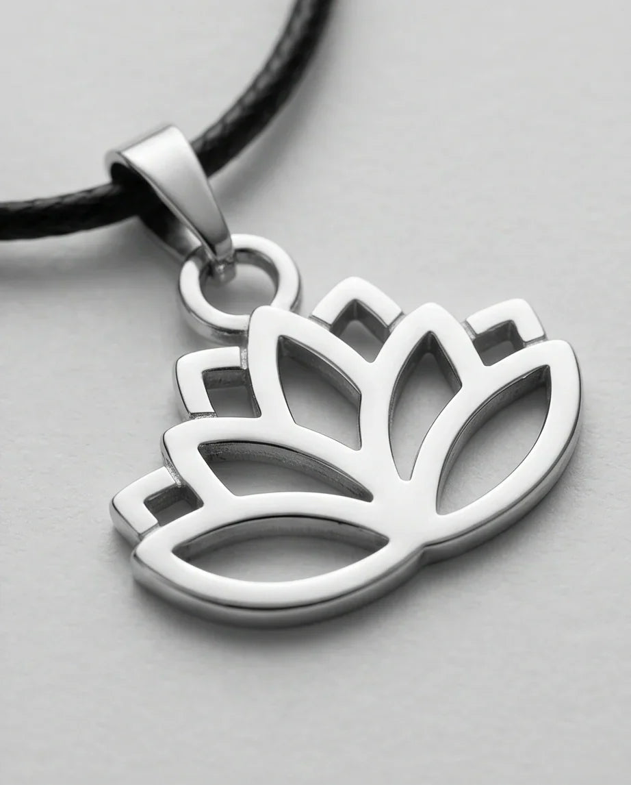 The Pure Spirit: Half-Bloom Minimalist Lotus Pendant Necklace