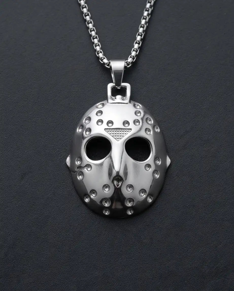 Jason Voorhees Hockey Mask Pendant Box Chain