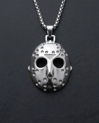 Jason Voorhees Hockey Mask Pendant Box Chain