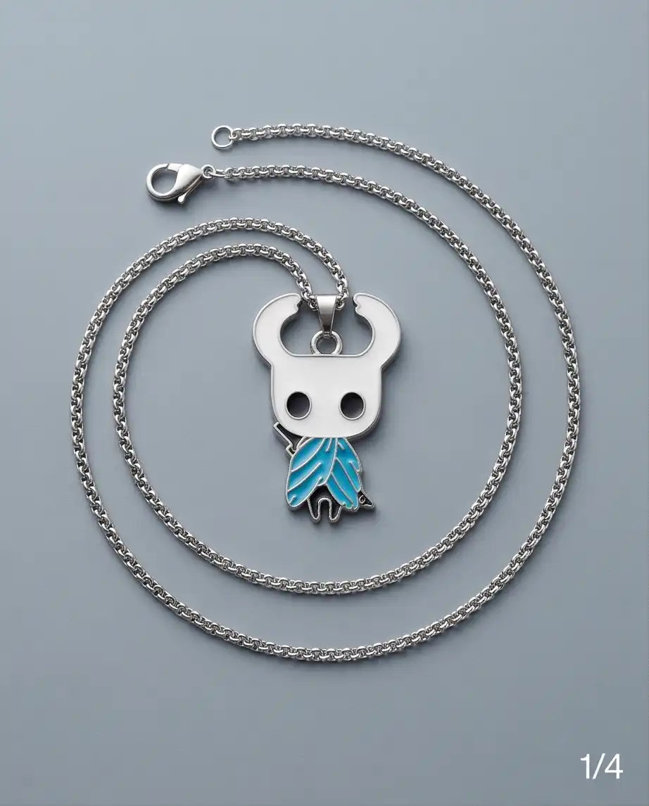 Hollow Knight Blue Cloak Enamel Pendant Box Chain