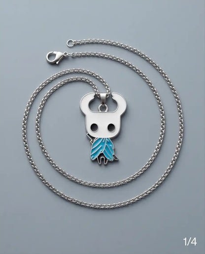 Hollow Knight Blue Cloak Enamel Pendant Box Chain