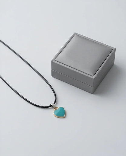 Gold and Turquoise Minimalist Heart Necklace