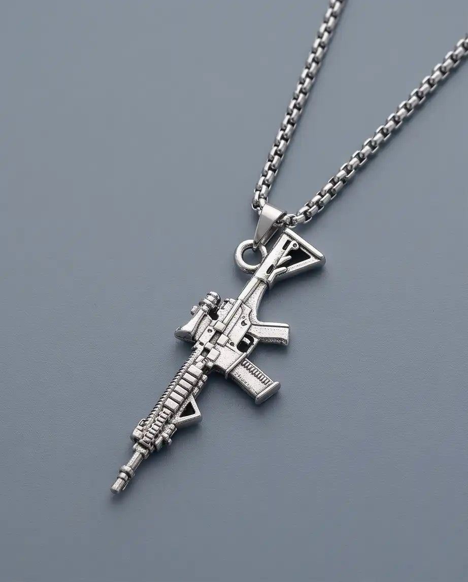 Scope-Mounted Tactical Rifle Weapon Pendant Box Chain