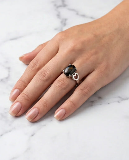 Mystic Meridian Onyx Heart Ring