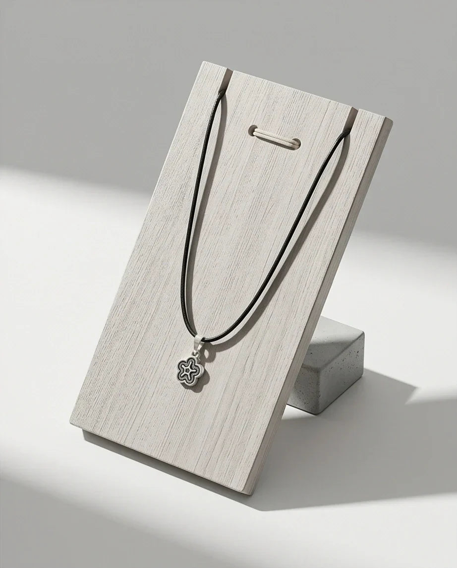 Silver Retro Concentric Blossom Necklace