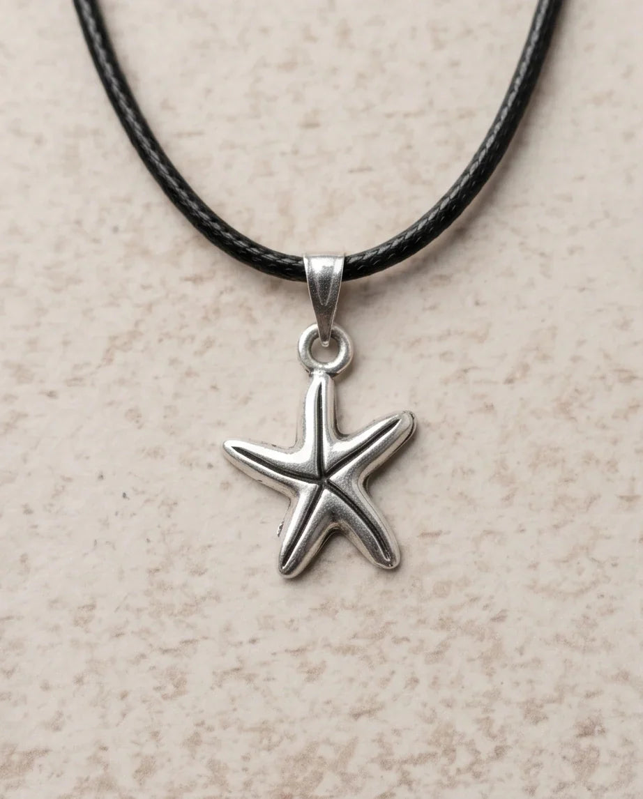 Silver Starfish Pendant Necklace