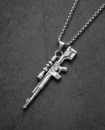 Precision Long-Range Sniper Rifle Pendant Box Chain