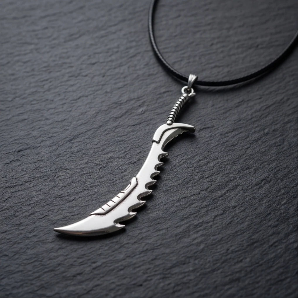Serrated Scimitar Blade Pendant