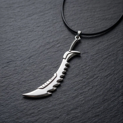 Serrated Scimitar Blade Pendant