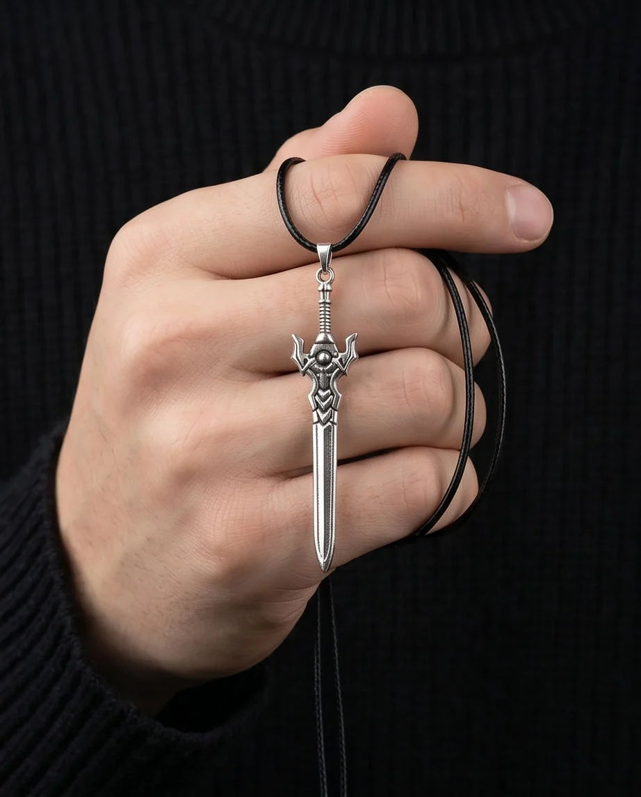 Fantasy Broadsword Pendant Necklace