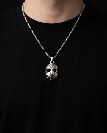 Jason Voorhees Hockey Mask Pendant Box Chain