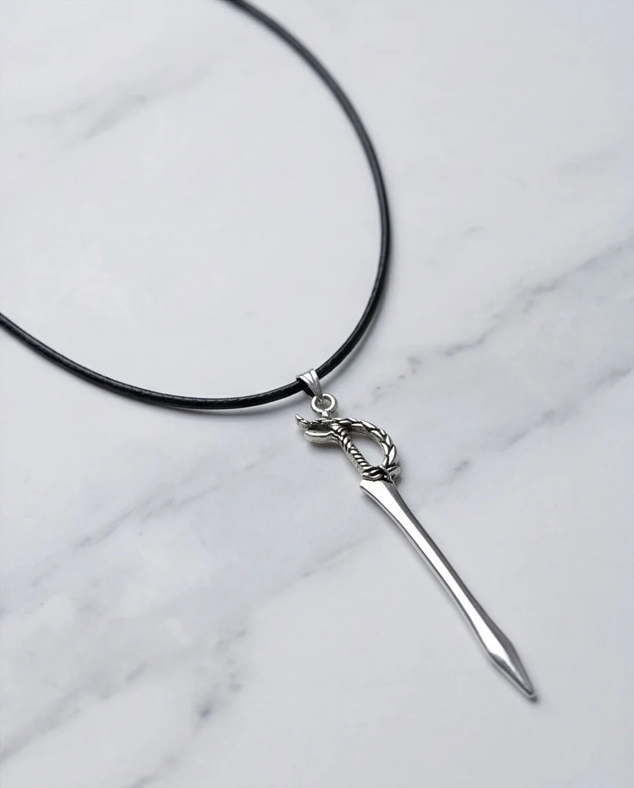 Silver Saber Pendant Necklace