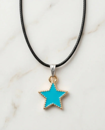 Gold and Turquoise Beaded Star Necklace