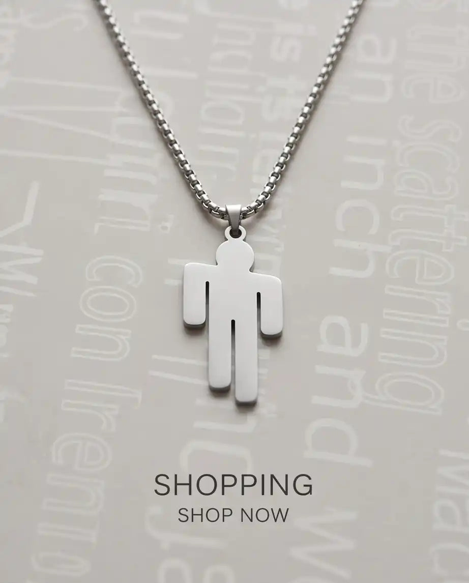 Blohsh Figure Silver Box Chain Necklace