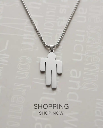 Blohsh Figure Silver Box Chain Necklace