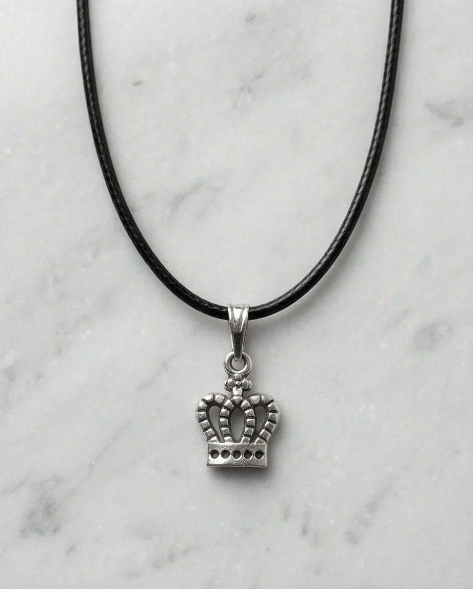 Silver Crown Pendant Necklace