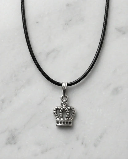 Silver Crown Pendant Necklace