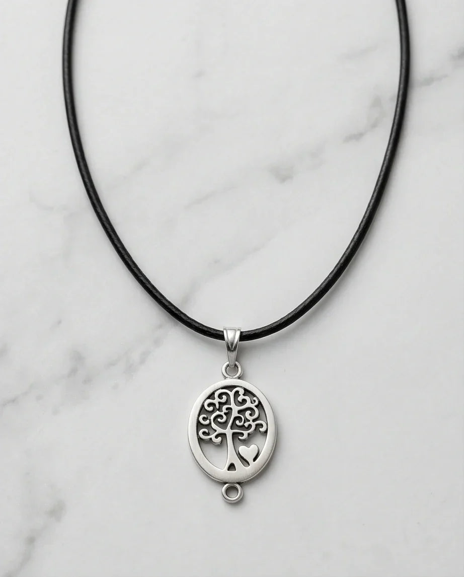 The Loving Roots: Whimsical Tree of Life & Heart Pendant Necklace