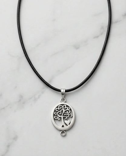 The Loving Roots: Whimsical Tree of Life & Heart Pendant Necklace