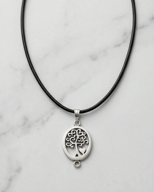The Loving Roots: Whimsical Tree of Life & Heart Pendant Necklace