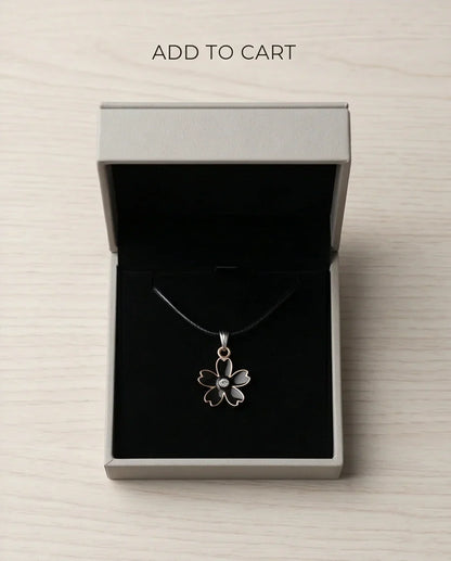 Gold and Black Cherry Blossom Necklace