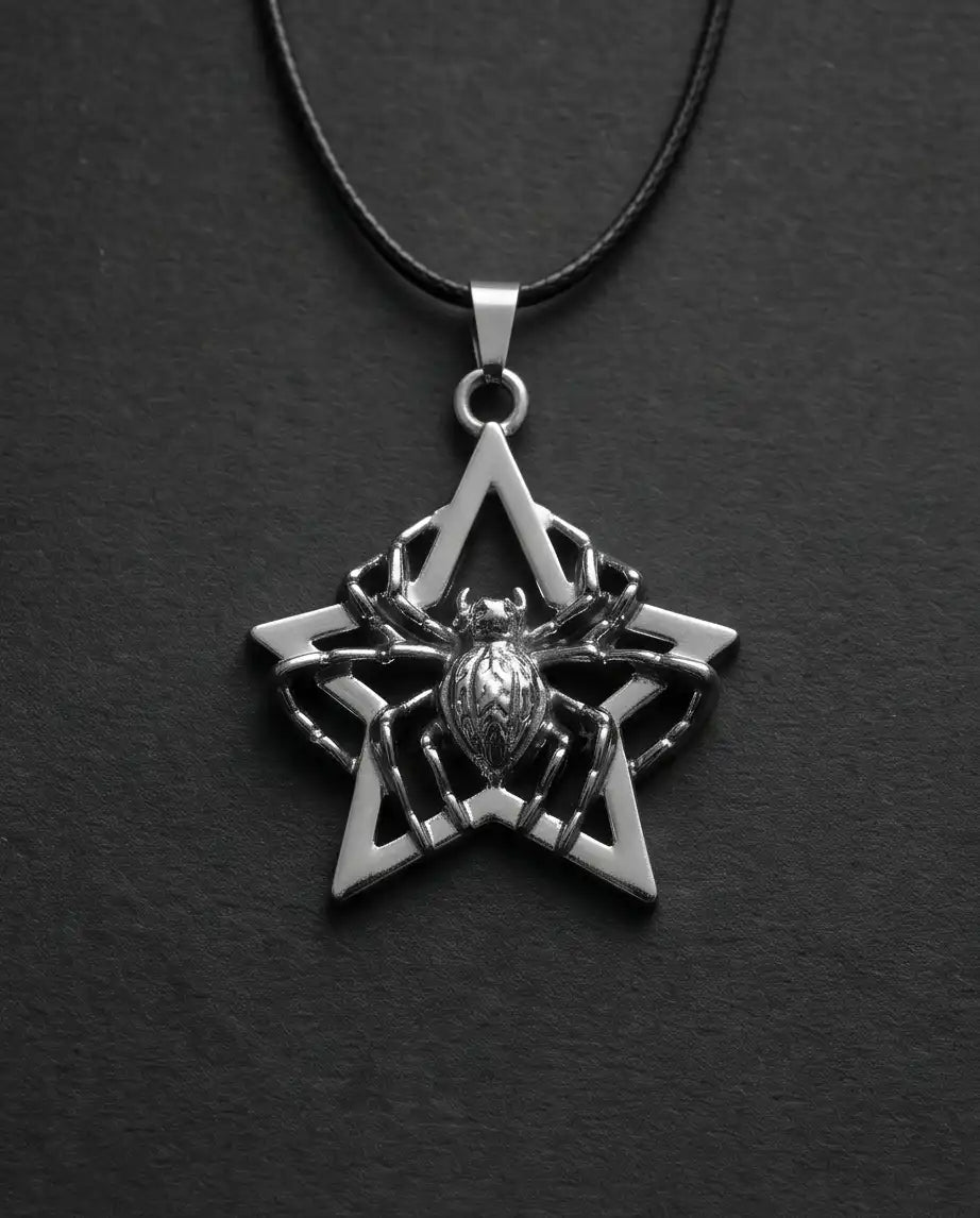 Gothic Spider Star Pendant Box Chain