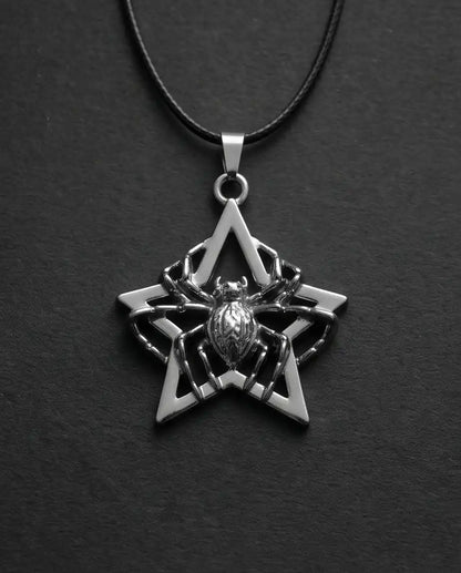 Gothic Spider Star Pendant Box Chain