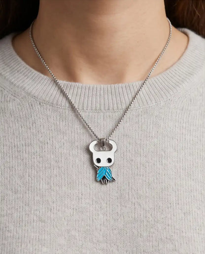Hollow Knight Blue Cloak Enamel Pendant Box Chain