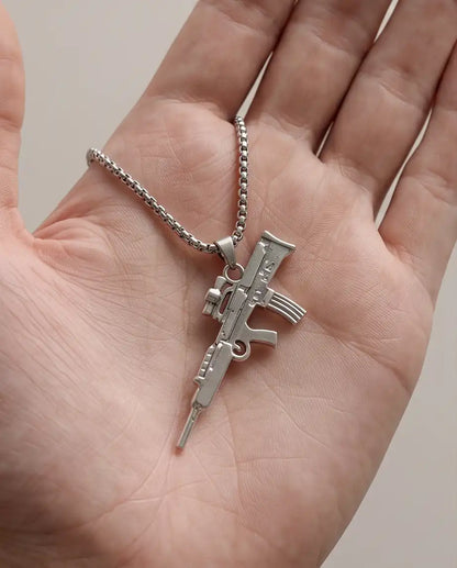 Tactical Sniper Rifle Weapon Pendant Box Chain