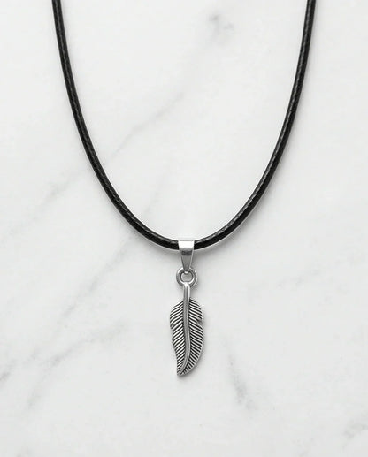 Silver Minimalist Plume Feather Necklace