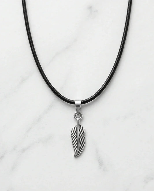 Silver Minimalist Plume Feather Necklace