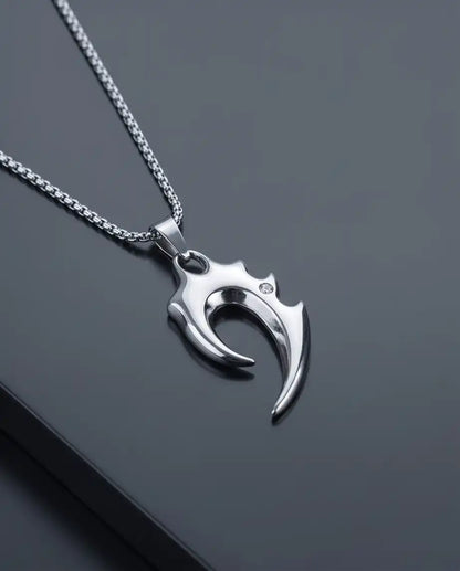 Tribal Claw and CZ Stone Y2K Pendant Box Chain