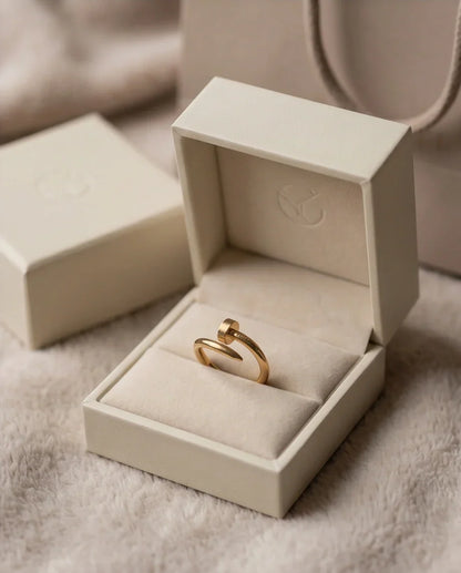 Golden Minimalist Nail Wrap Ring