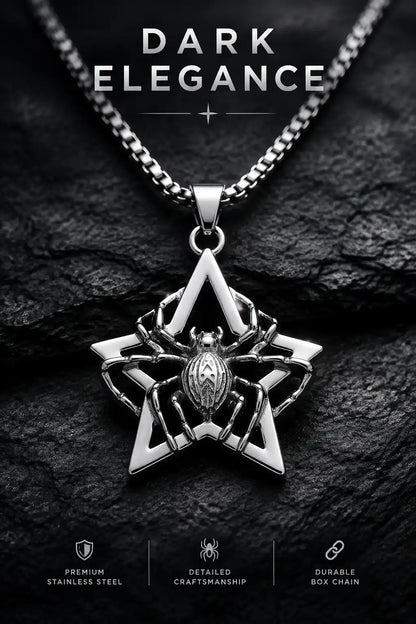 Gothic Spider Star Pendant Box Chain