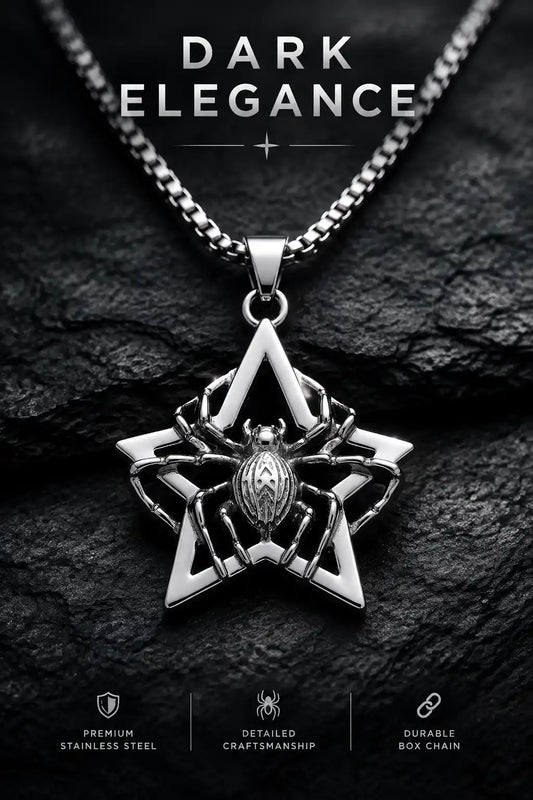 Gothic Spider Star Pendant Box Chain
