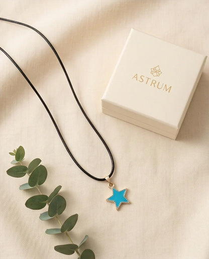 Gold and Turquoise Beaded Star Necklace