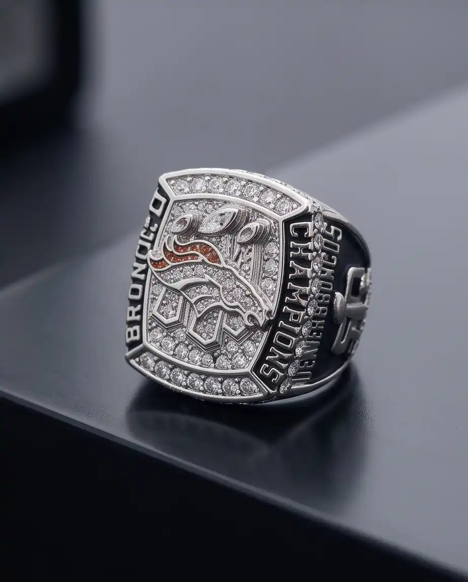 Denver Broncos Championship Style Pavé Ring