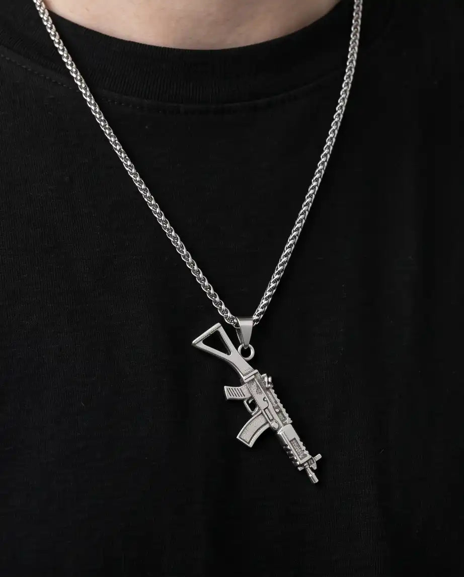 Tactical Carbine Rifle Weapon Pendant Box Chain